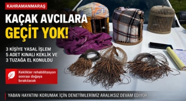 Kahramanmaraş’ta Kaçak Avcılığa Geçit Yok: 3 Kişiye Yasal İşlem