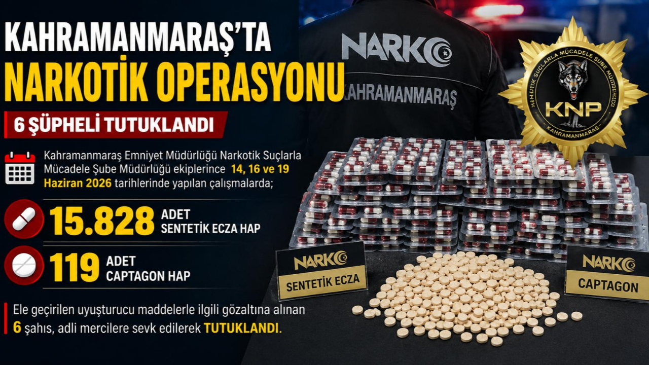 Kahramanmaraş’ta Narkotik Operasyonu: 6 tutuklama