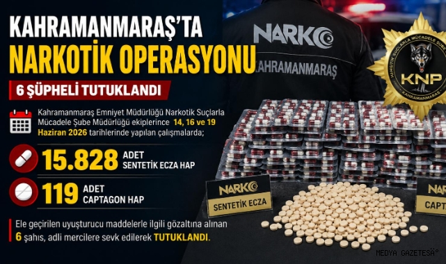 Kahramanmaraş’ta Narkotik Operasyonu: 6 tutuklama