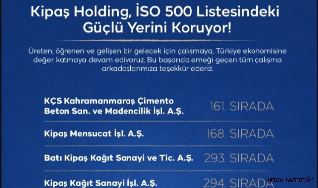 Kipaş Holding, İSO 500'de Dört Şirketiyle Güç Gösterisi Yaptı