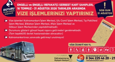 Engelli ve Engelli Refakatçi Serbest Kartlarında Vize Yenileme Dönemi Başladı