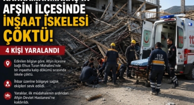 Kahramanmaraş’ta İnşaat İskelesi Çöktü: 4 İşçi Yaralandı