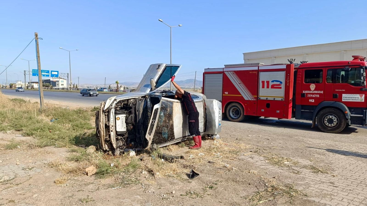 Kahramanmaraş’ta Otomobil Takla Attı: 2 Yaralı