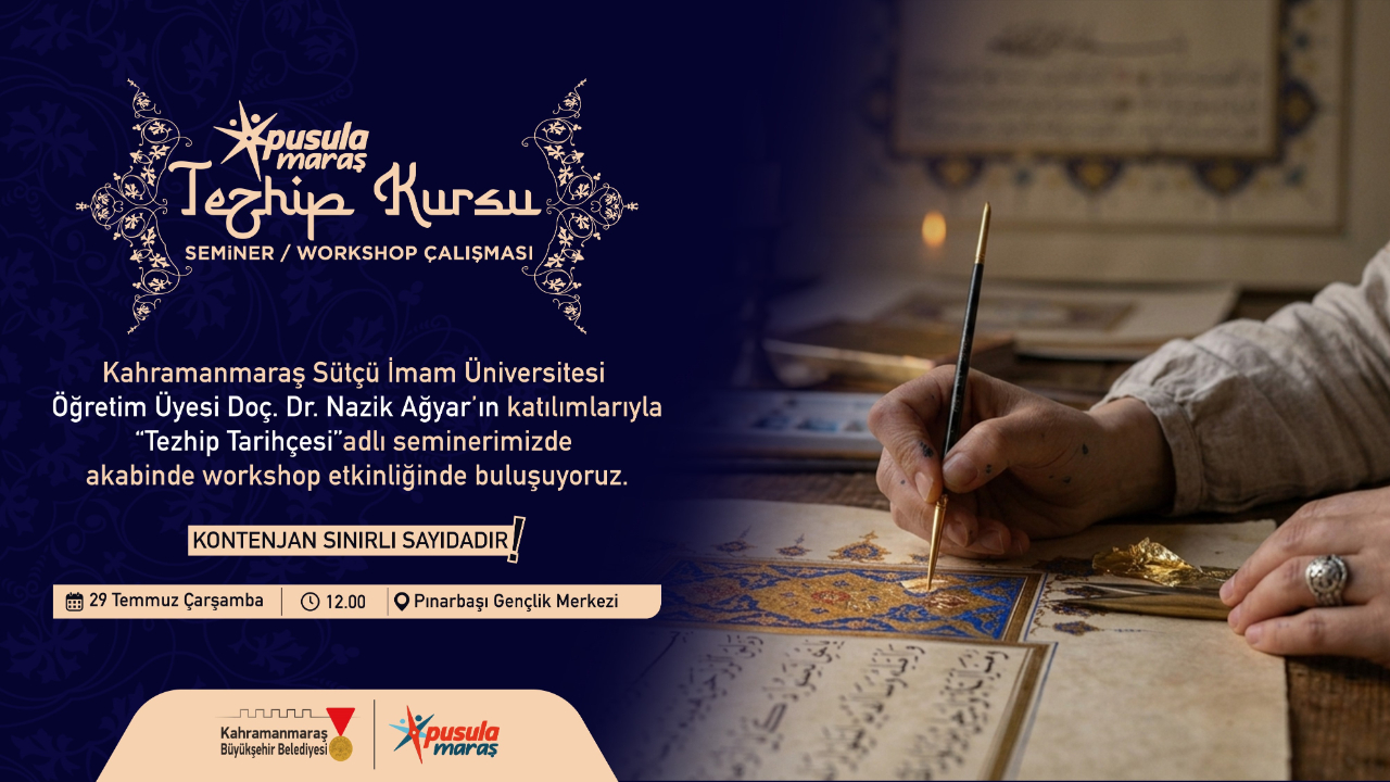 Pusula Maraş’tan Gençlere Geleneksel Sanat Atölyesi