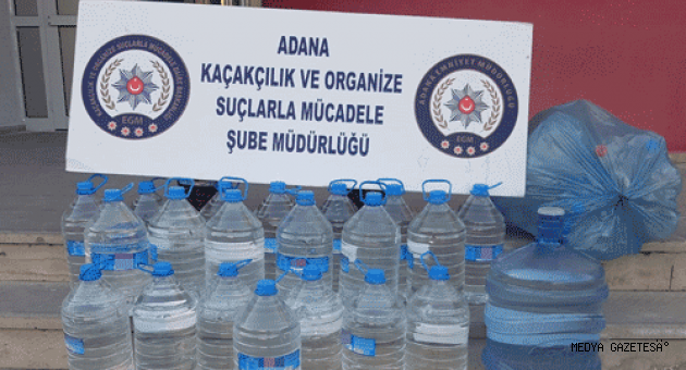 Adana'da 128 litre sahte rakı ele geçirildi