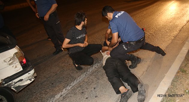 Adana'da otomobille polise çarpıp kaçan zanlı kovalamacayla yakalandı