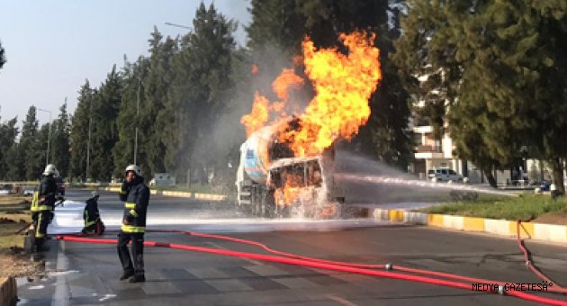 Antalya'da LPG tankerinde yangın
