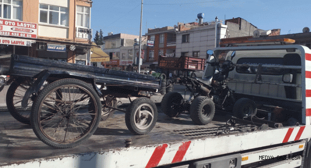 ATV ile öğrenci taşıyan sürücü yakalandı