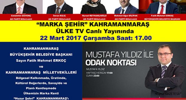 BAŞKAN ERKOÇ ÜLKE TV’DE CANLI YAYINA KATILACAK