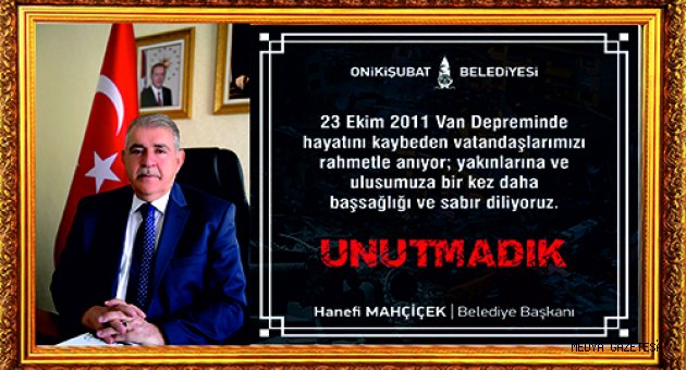 Başkan Mahçiçek Van Depremi Yıldönümünde Bir Mesaj Yayımladı