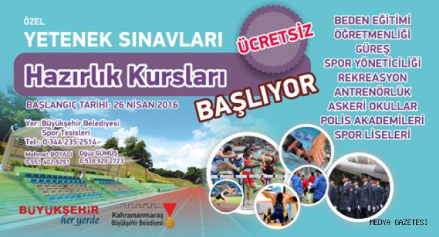 BÜYÜKŞEHİR’DEN ÖZEL YETENEK KURSLARI