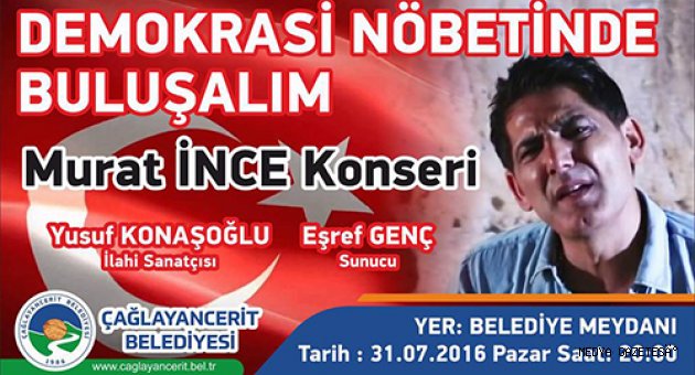 ÇAĞLAYANCERİT İLÇESİNDE KONSER