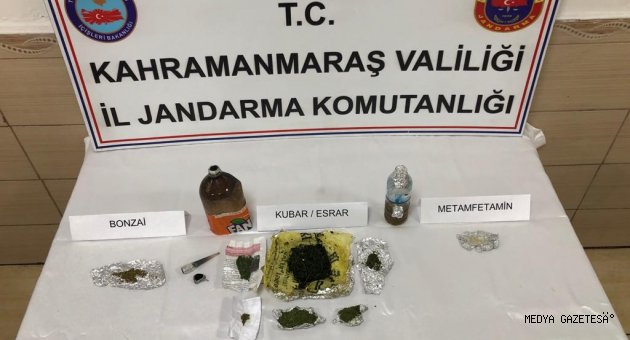 KAHRAMANMARAŞ’TA KUBAR ESRAR, METAMFETAMİN, BONZAİELE GEÇİRİLDİ