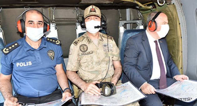 Kahramanmaraş Valisi Coşkun, Kale Tepe Jandarma Üs Bölgesi'nde inceleme yaptı