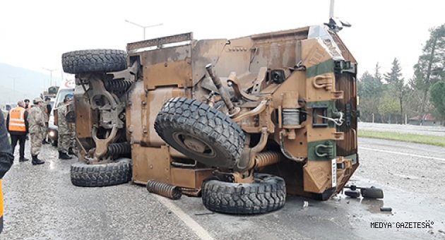 Kahramanmaraş'ta askeri araç devrildi: 2 yaralı