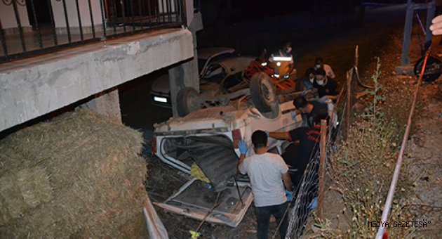 Kahramanmaraş'ta evin bahçesine devrilen otomobilin sürücüsü öldü