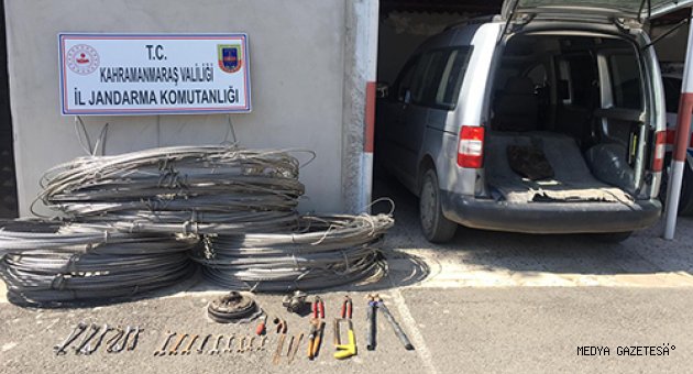 Kahramanmaraş'ta kablo çaldığı iddia edilen 3 kişi yakalandı