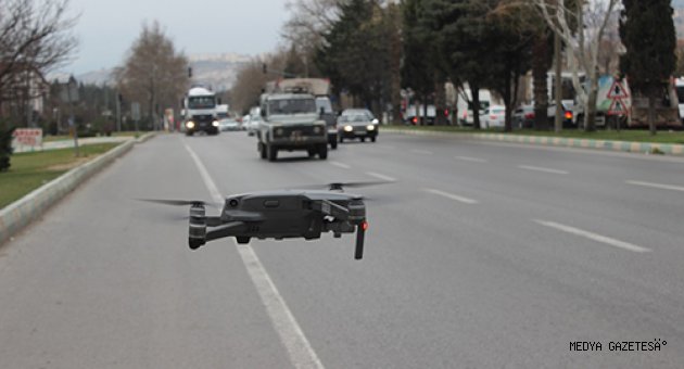 Kahramanmaraş'ta polisten drone ile trafik denetimi