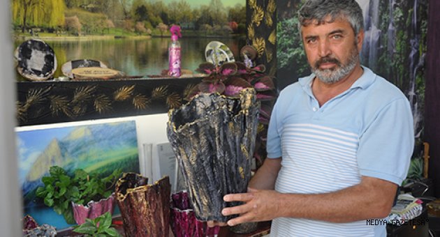 Kanseri yenen işçinin hobi olarak başladığı saksı üretimi gelir kapısı oldu