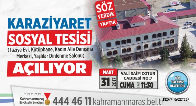 KARAZİYARET SOSYAL TESİSİ AÇILIYOR