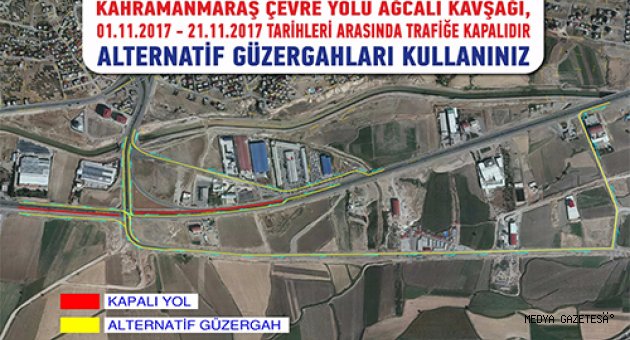 KAZI ÇALIŞMASI NEDENİYLE YOL KAPAMA