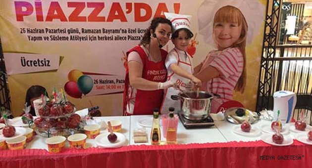 MİNİK ELLER PİAZZA’DA ELMA ŞEKERİ SÜSLEDİ