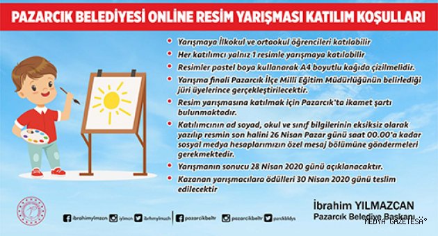 Pazarcık Belediyesinden 23 Nisan’a özel resim yarışması