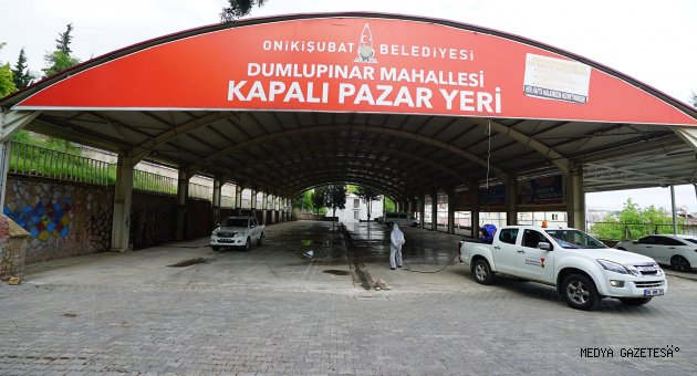 Sabit pazaryerleri dezenfekte edildi