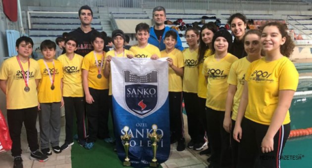 SANKO OKULLARI YÜZMEDE 59 MADALYA VE 2 KUPA KAZANDI
