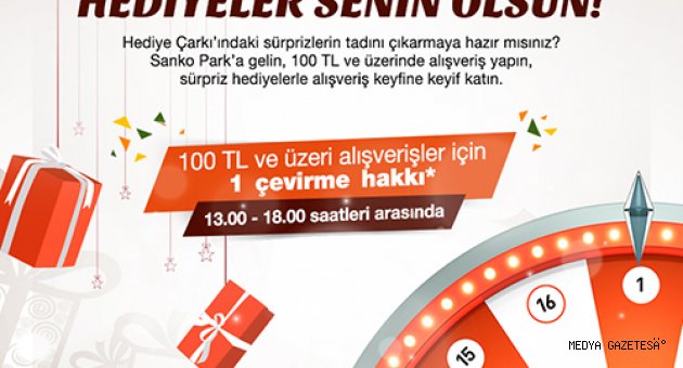 SANKO PARK HEDİYE ÇARKI’NDA SÜRPRİZLER