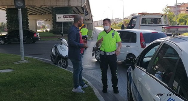 Sokağa çıkma kısıtlamasını ihlal eden sürücü kaza yapınca yakalandı