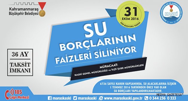 SU BORÇLARINA YÖNELİK YAPILANDIRMA İŞLEMLERİ DEVAM EDİYOR