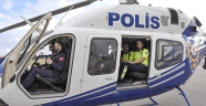 Adana'da kadın polislerden helikopterli trafik uygulaması