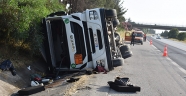 Adana'da mazot yüklü tır devrildi