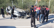 Adana'da takla atan otomobilin sürücüsü yaralandı