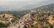 Antalya'da orman işçilerinin şehit olduğu yangın alanı havadan görüntülendi