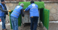 Elbistan'da çöp konteynerleri yeşile büründürüldü