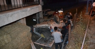 Kahramanmaraş'ta evin bahçesine devrilen otomobilin sürücüsü öldü