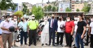Kahramanmaraş'ta motosiklet sürücülerine kask dağıtıldı