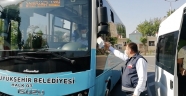 Toplu taşıma araçları dezenfekte edildi