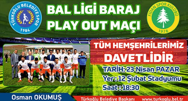 TÜRKOĞLU BELEDİYE SPOR MAÇINA DAVET