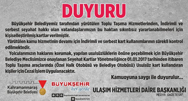 USULSÜZ KART KULLANANA CEZAİ İŞLEM UYGULANACAK