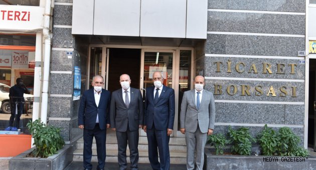 VALİ COŞKUN TİCARET BORSASI YÖNETİM KURULU İLE BİR ARAYA GELDİ